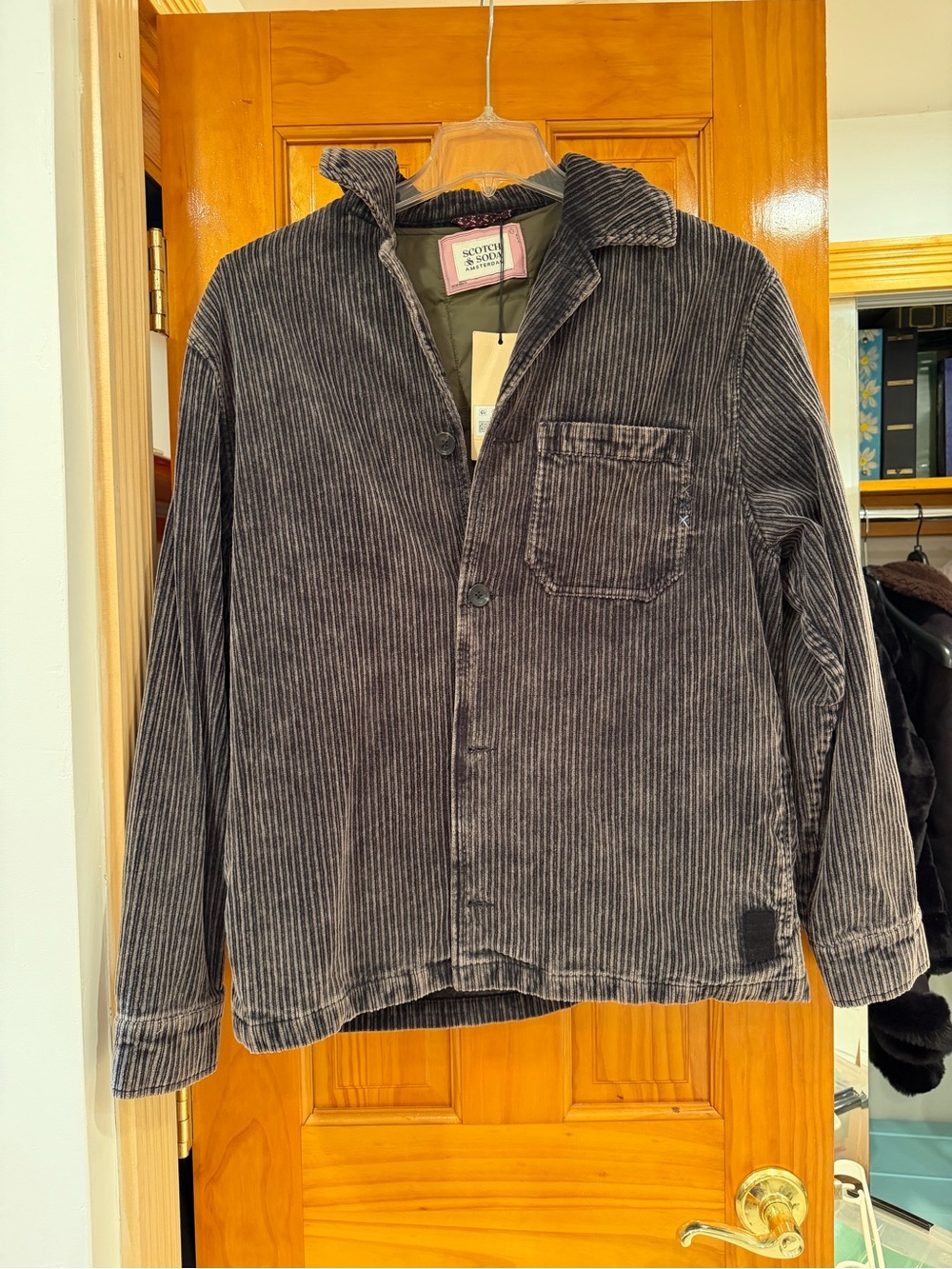 Scotch & Soda Charcoal Corduroy Shirt Jacket